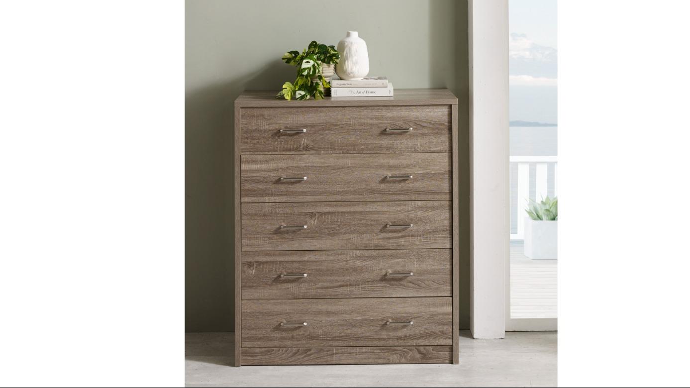 Edge 4-Drawer Tallboy - Grey