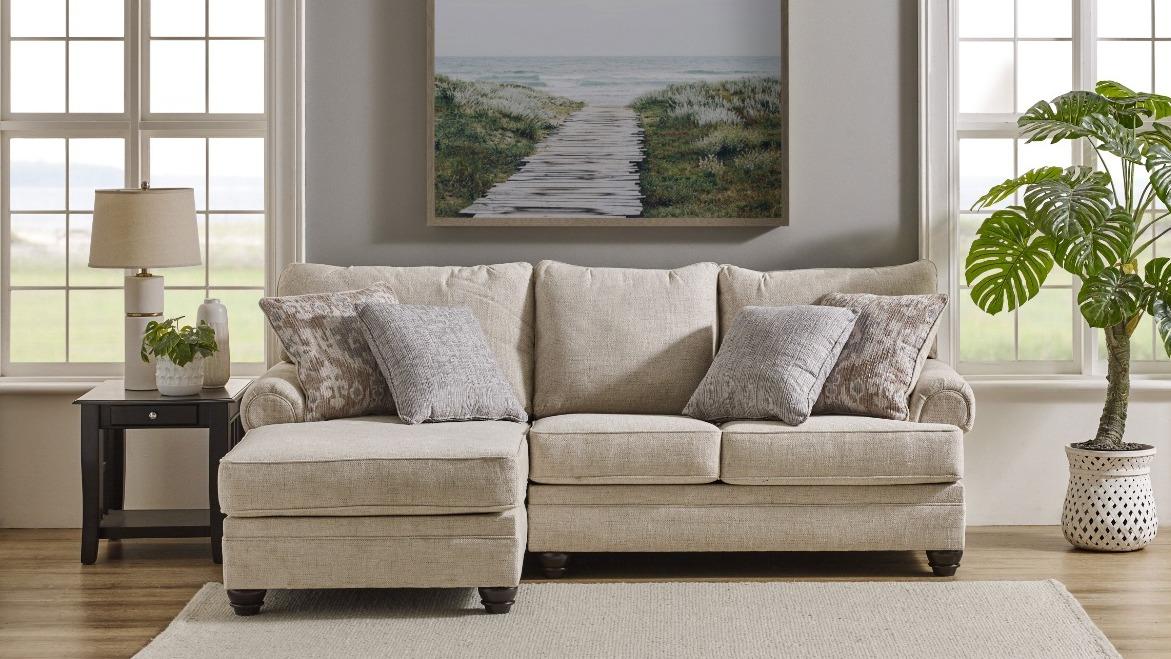 Carina 3-Seater Fabric Sofa with Chaise