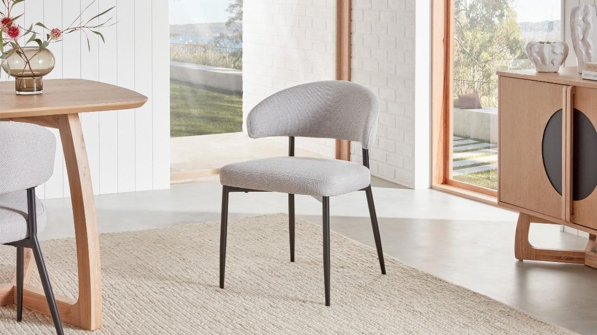 Malibu Dining Chair - Silver Fabric