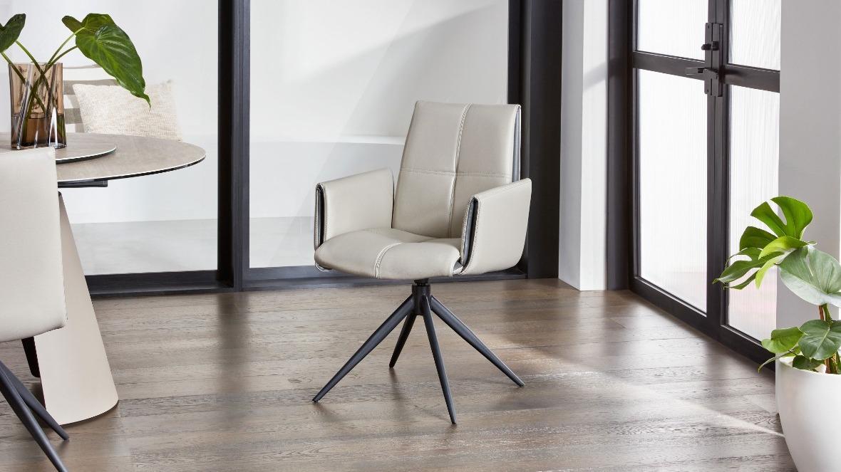 Elysian Swivel Carver Dining Chair - Beige