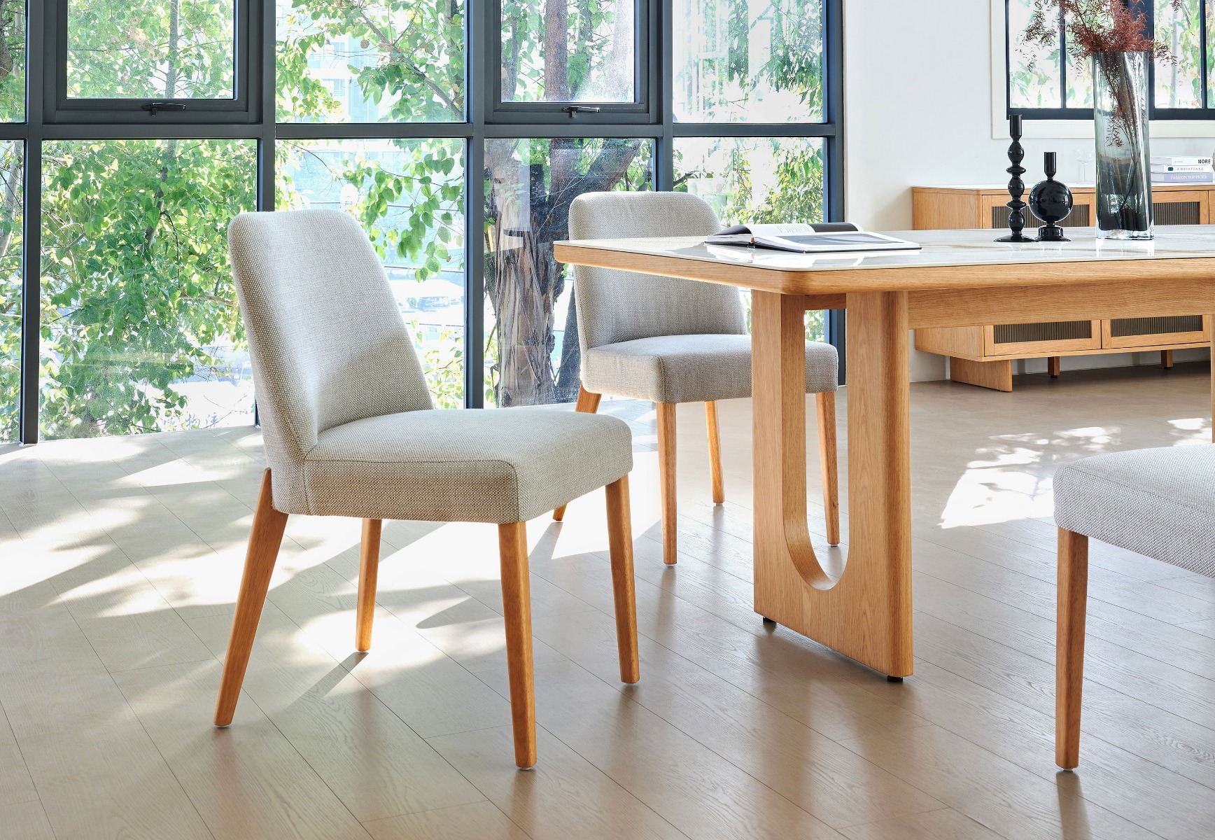 Arata Fabric Dining Chair - Grey