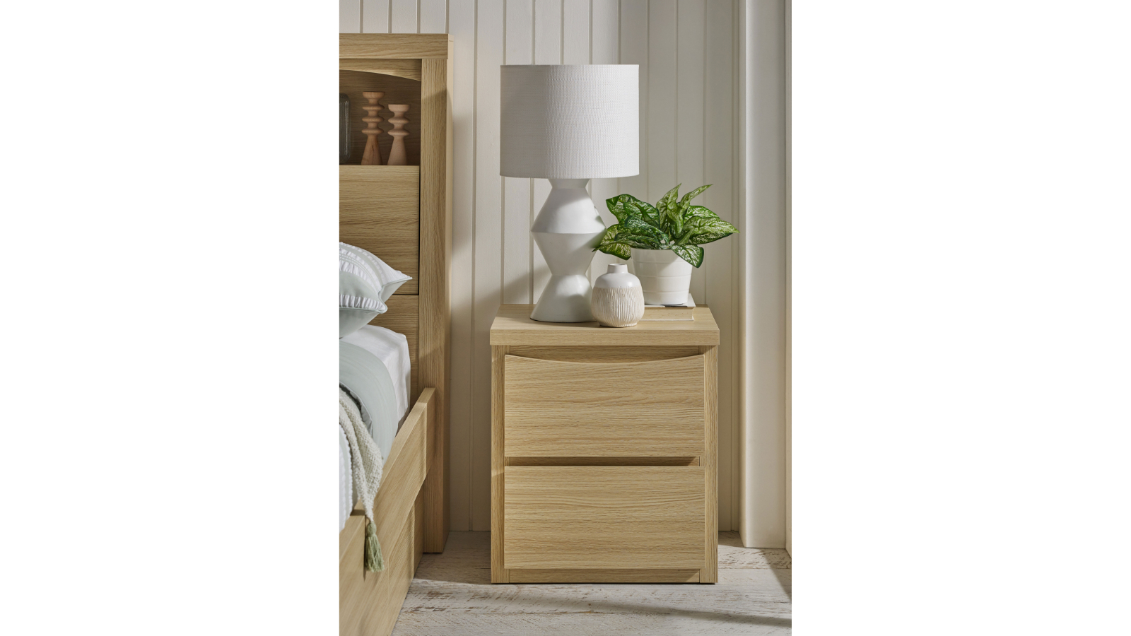 Pianca 2-Drawer Alpine Oak Bedside Table