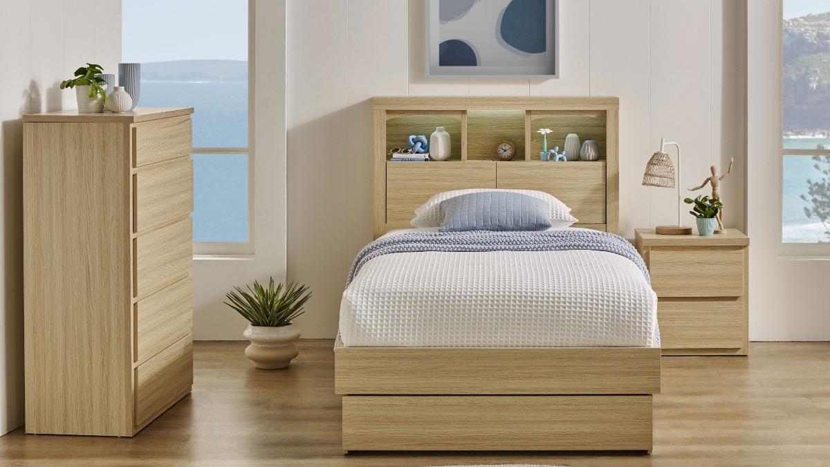 Pianca King Single Front Drawer Bed