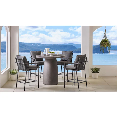 Evia 5-Piece Outdoor Round Bar Setting