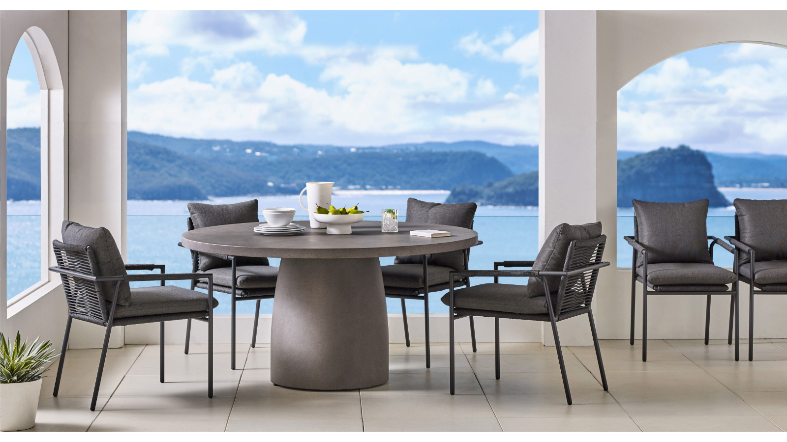 Evia Outdoor Round Dining Table | Harvey Norman