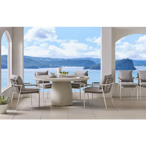 Evia Outdoor Round Dining Table - Terrazzo