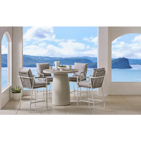 Evia Outdoor Round Bar Table - Terrazzo
