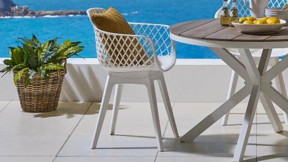 Begonia Outdoor Dining Chair - White