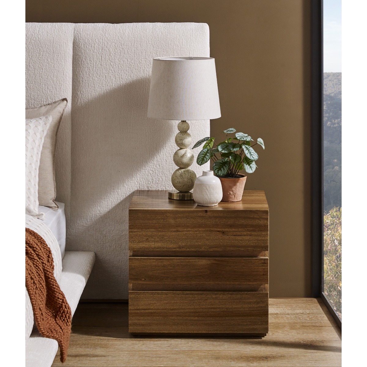 Eclipse 3-Drawer Narrow Bedside Table