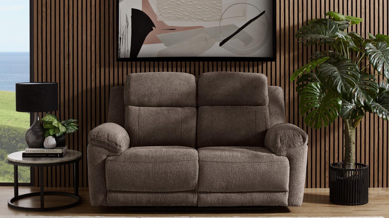 Eathon 2-Seater Fabric Powered Recliner Sofa - Charcoal