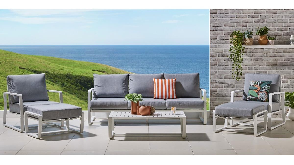 Bonnie 6-Piece Outdoor White Lounge Setting