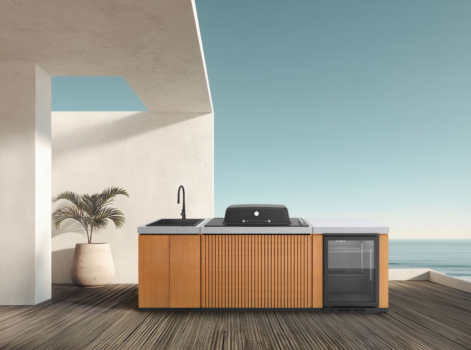 Everdure Seabreeze 3-Burner Outdoor Kitchen - Natural
