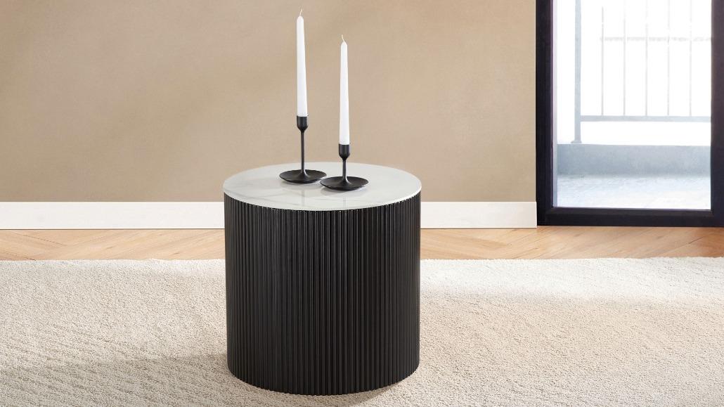 Astra MK2 Lamp Table with Sintered Stone Top - Black
