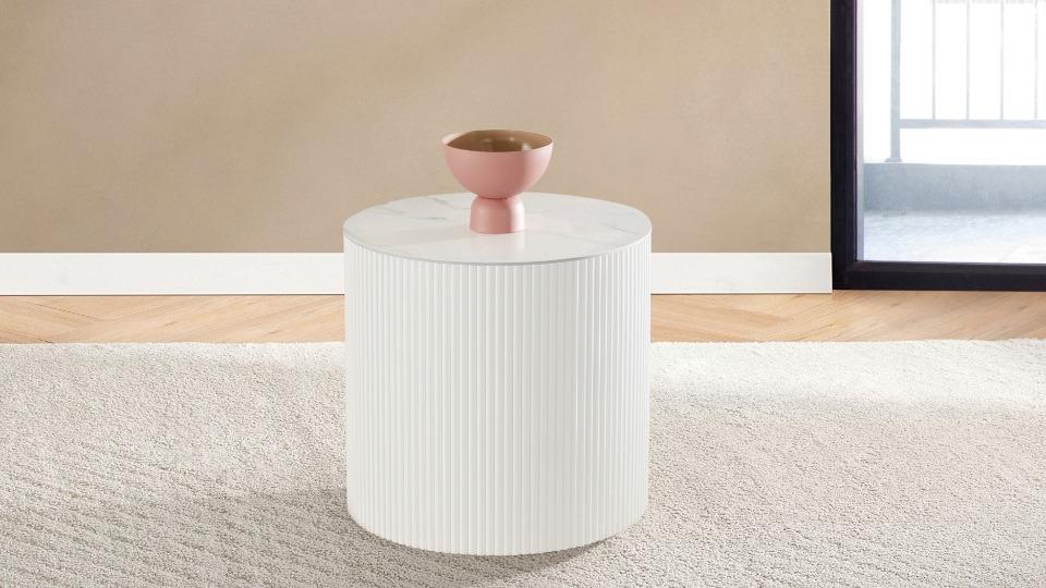 Astra MK2 Lamp Table with Sintered Stone Top - White
