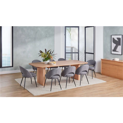 Augusta 9-Piece Dining Table Set - Charcoal