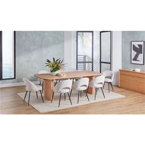 Augusta 9-Piece Dining Table Set - Latte