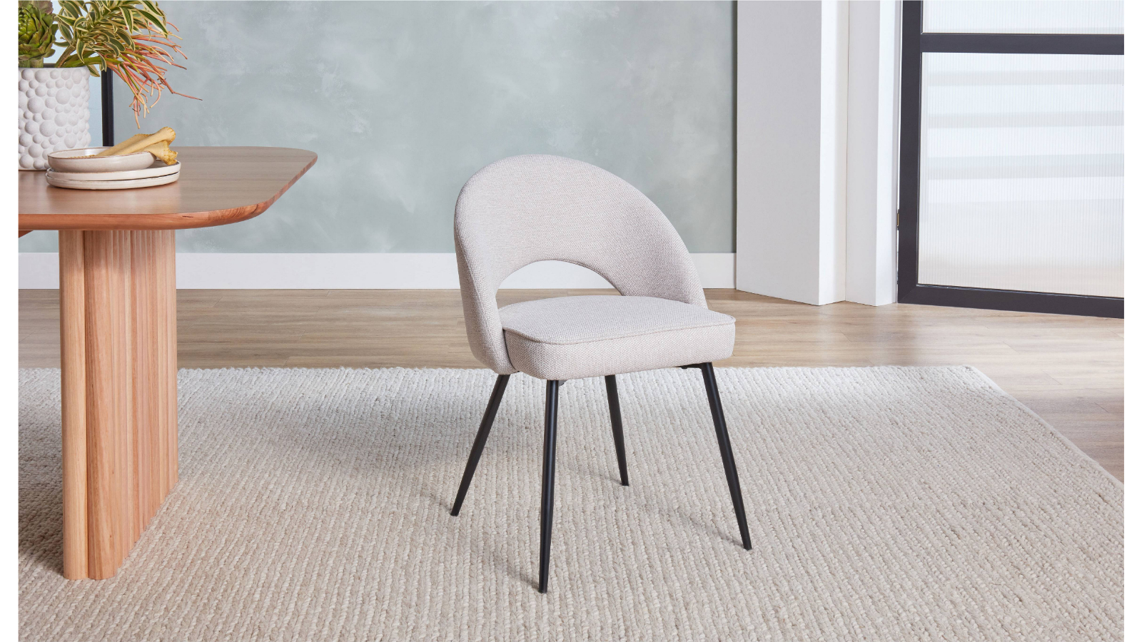 Augusta Fabric Dining Chair - Latte