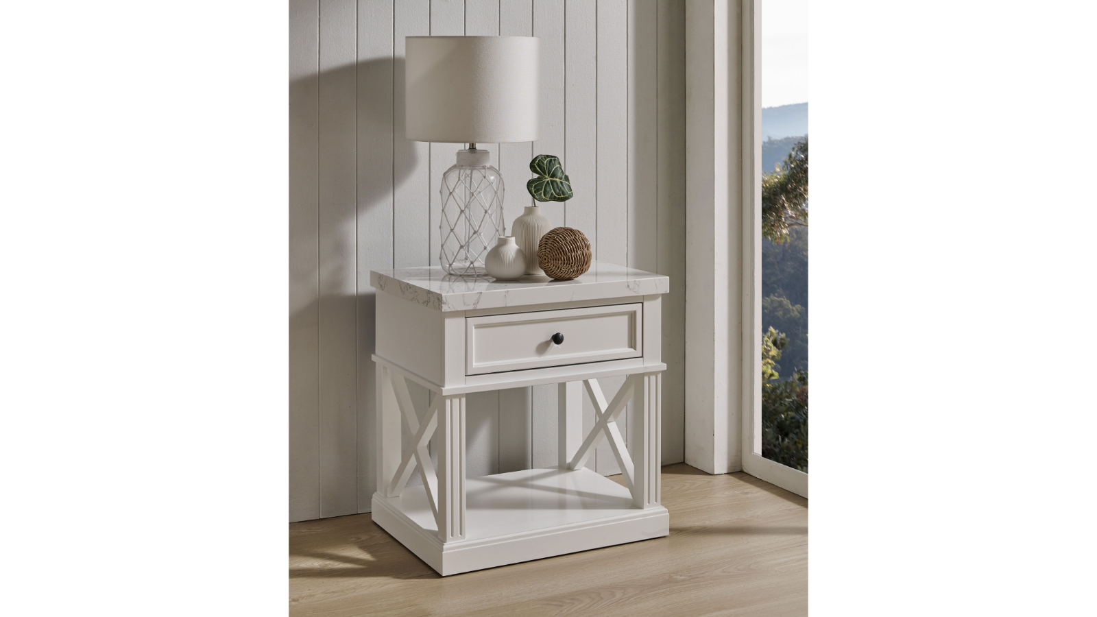 Southport 1-Drawer Wide Bedside Table
