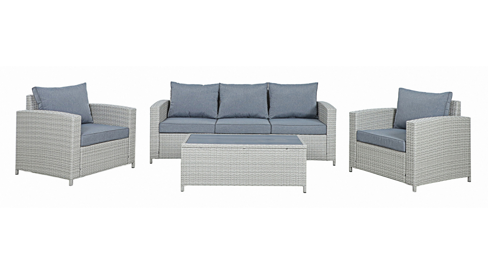 Roanne 4-Piece White Outdoor Lounge Setting