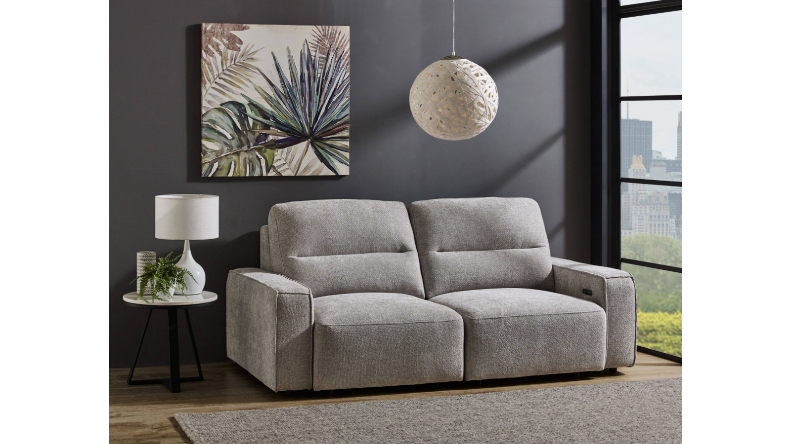Kos 2-Seater Fabric Extension Recliner