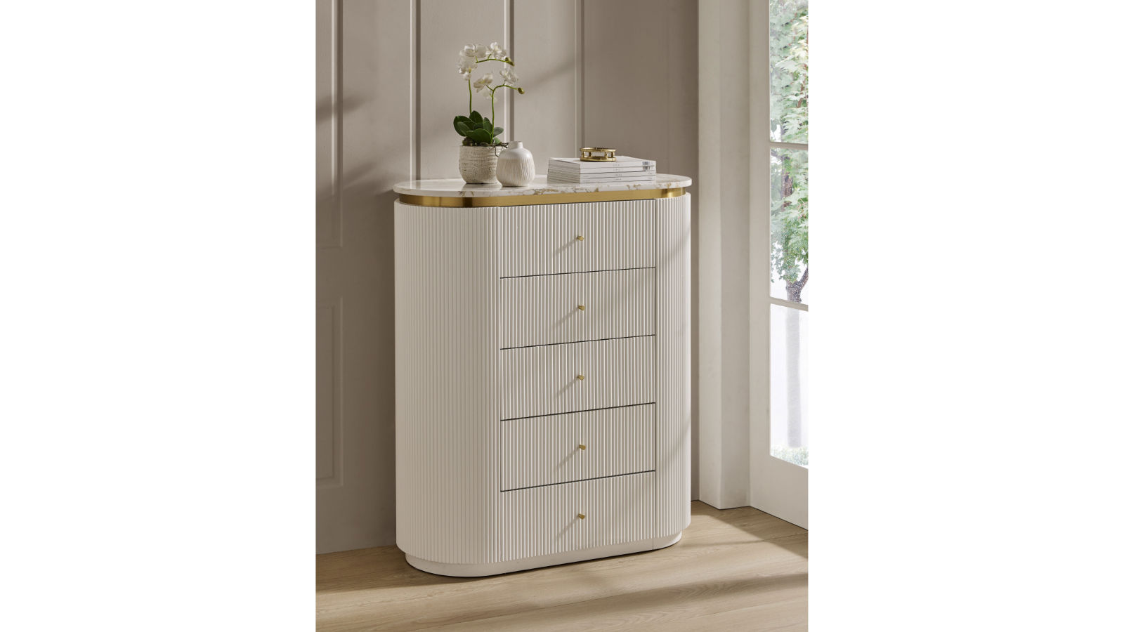 Aurora 5-Drawer Tallboy