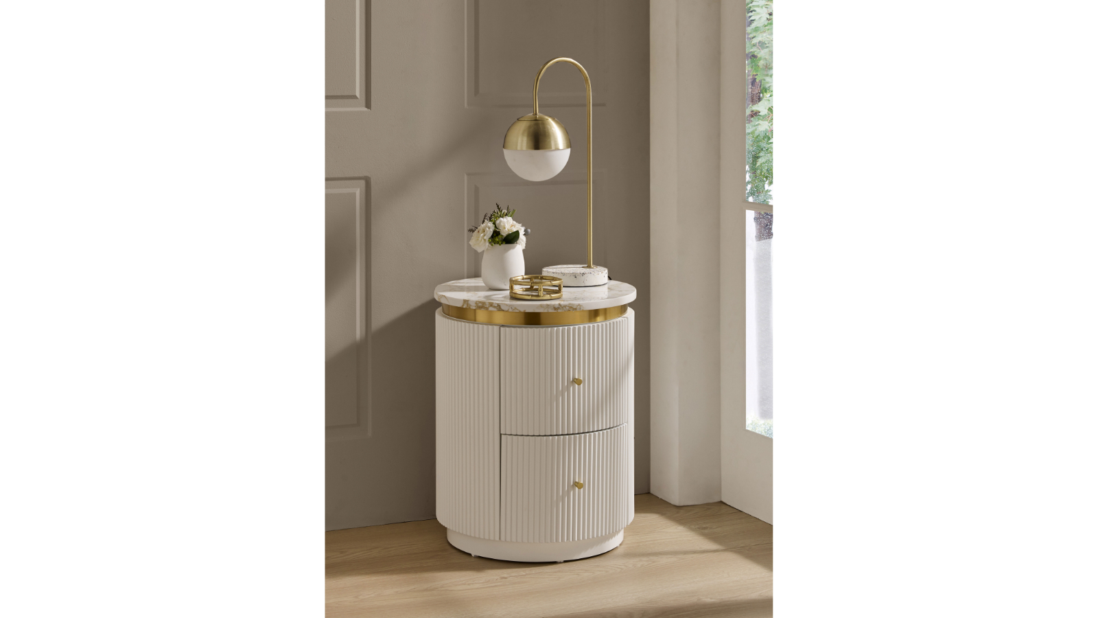 Aurora 2-Drawer Bedside Table