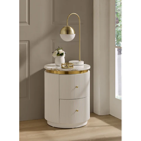 Aurora 2-Drawer Bedside Table