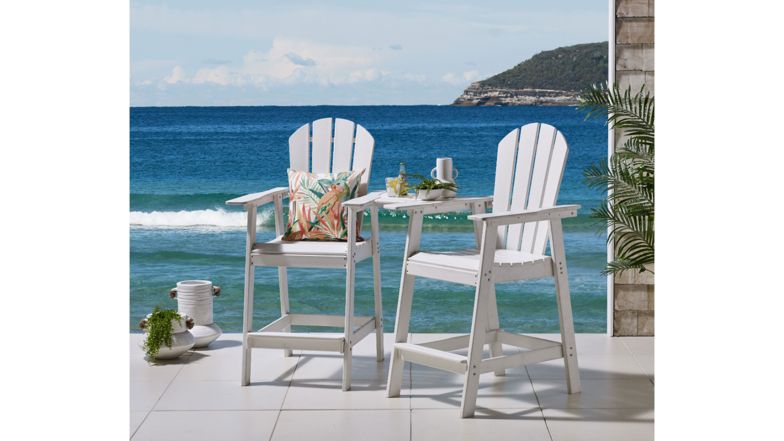 Norman Outdoor 3-Piece High Chat Setting - White