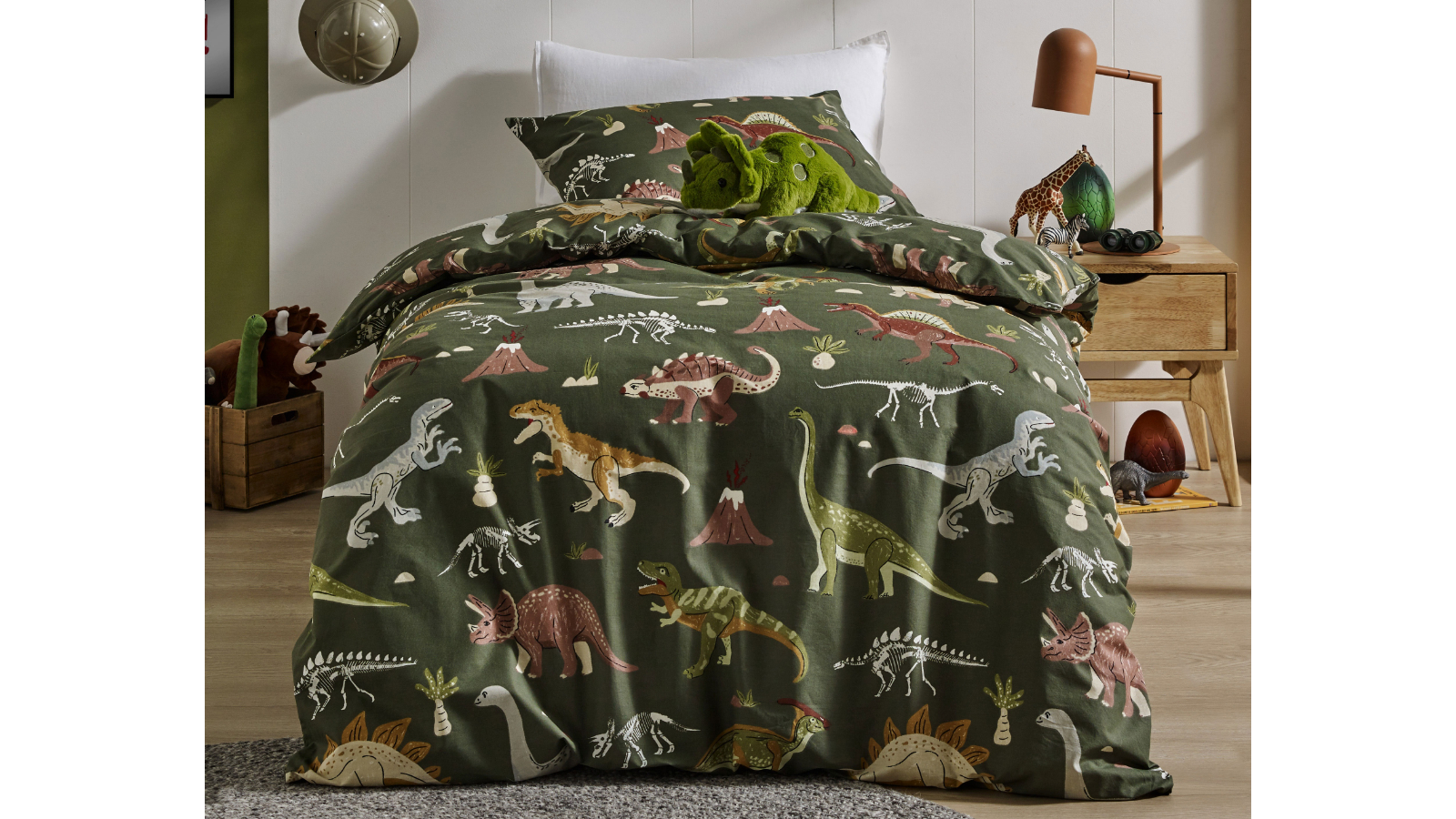 Dino Kingdom Quilt Cover Set - Single