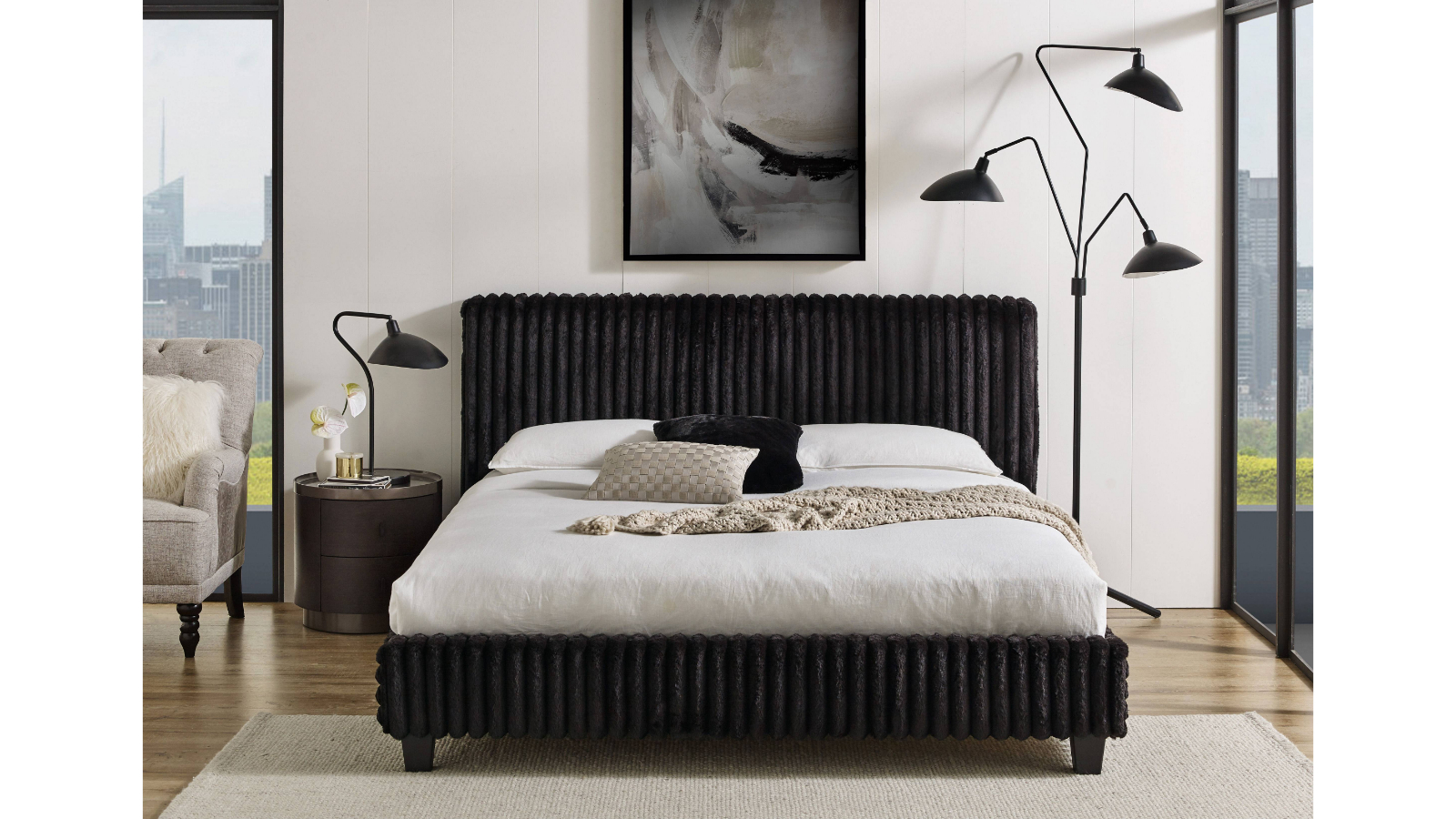 Bajor Black Bed - Queen
