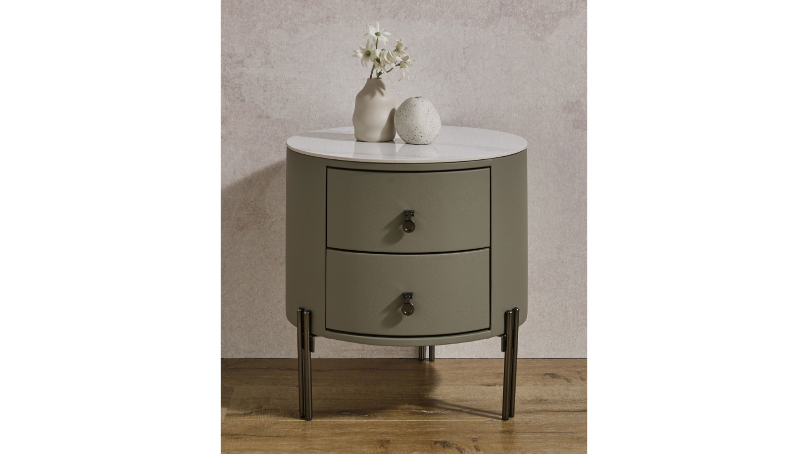 Chronos 2-Drawer Bedside Table