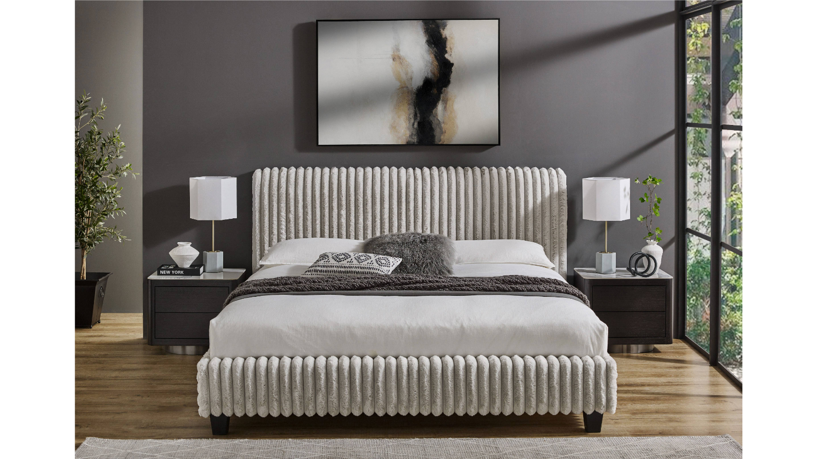Bajor Grey Bed - Queen