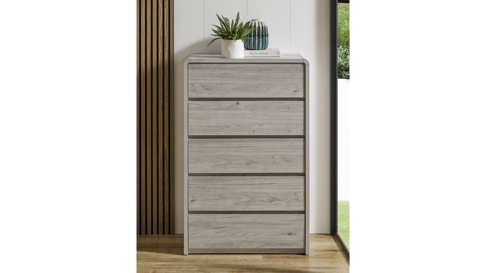 Avalon 5-Drawer Light Grey Tallboy