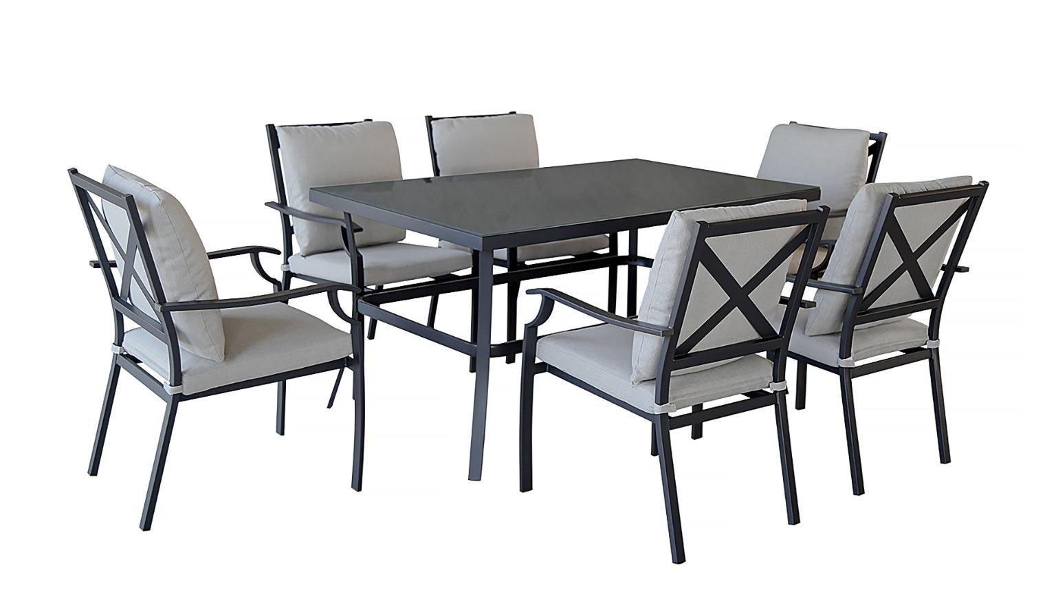 Luvo 7-Piece Outdoor Rectangular Dining Setting