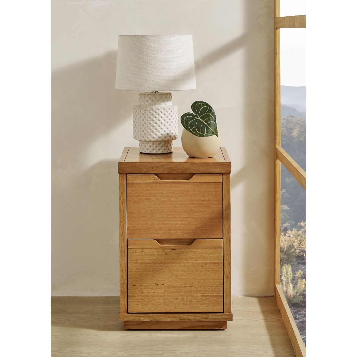 Miami 2-Drawer Narrow Bedside Table