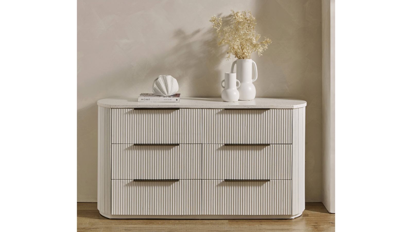 Aura 6-Drawer Dresser - White