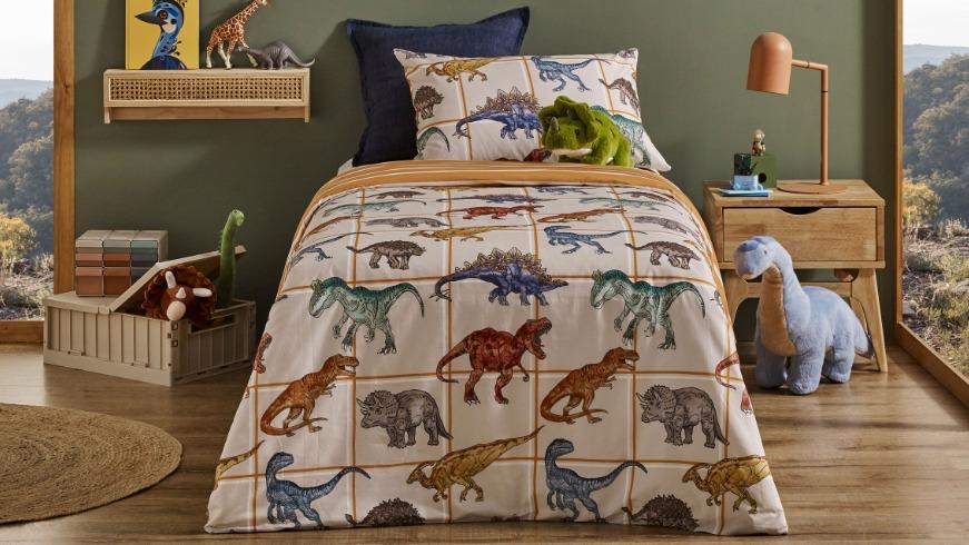 Dino Island Quilt Cover Set - Single