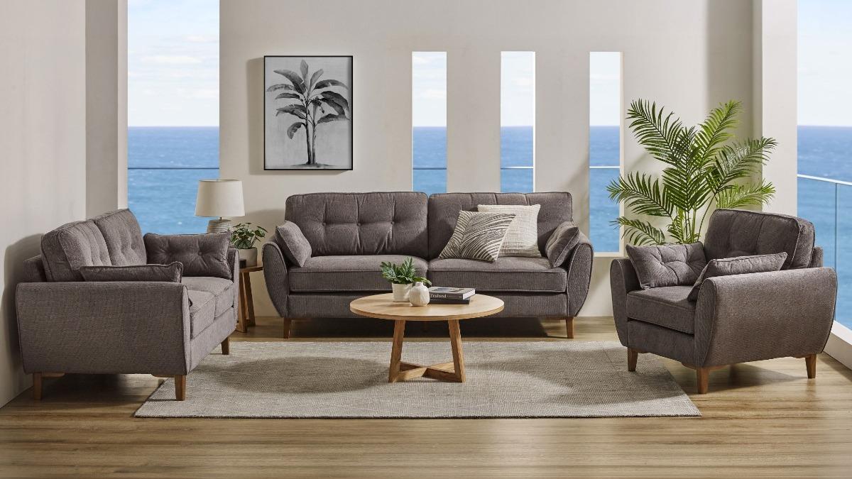 Monza 3-Piece Fabric Lounge Suite