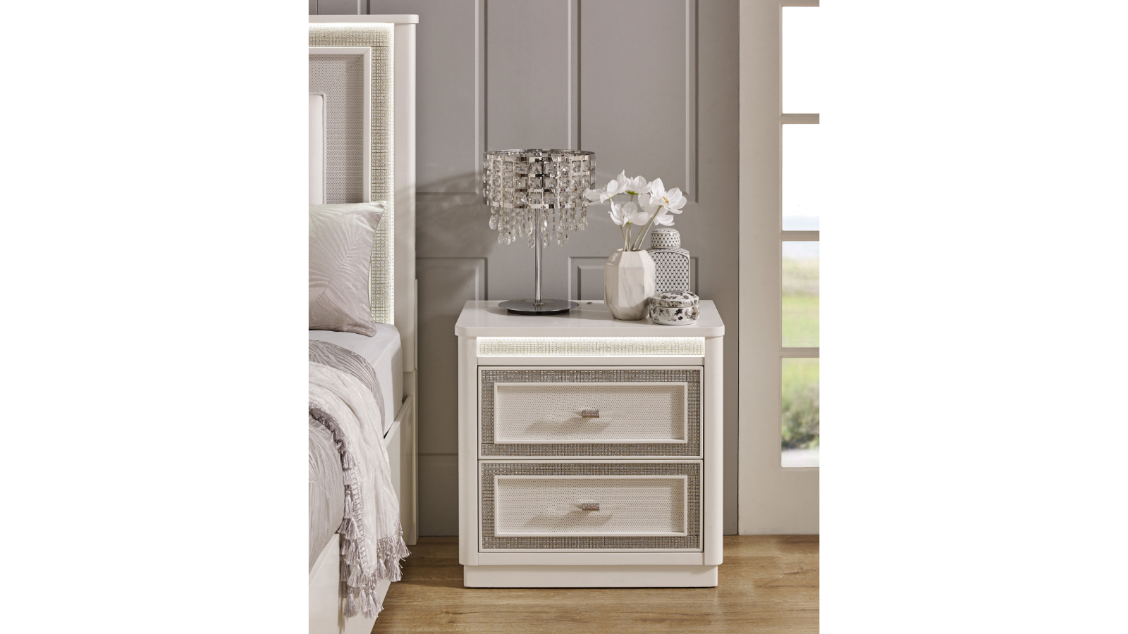 Solitaire 2-Drawer Bedside Table