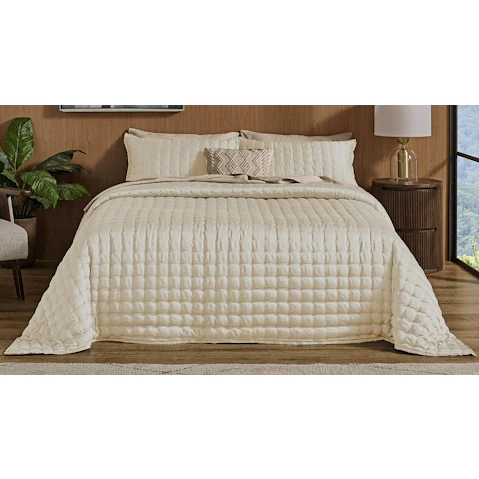L'Avenue Luxury Vesper Champagne Queen/King Coverlet Set