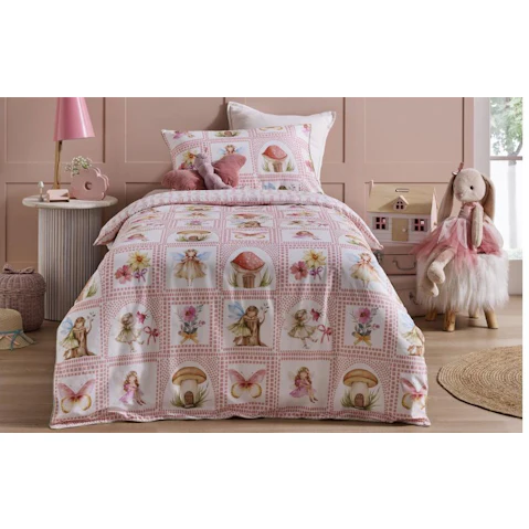 Itty Bitty Fairyland Quilt Cover Set - Single