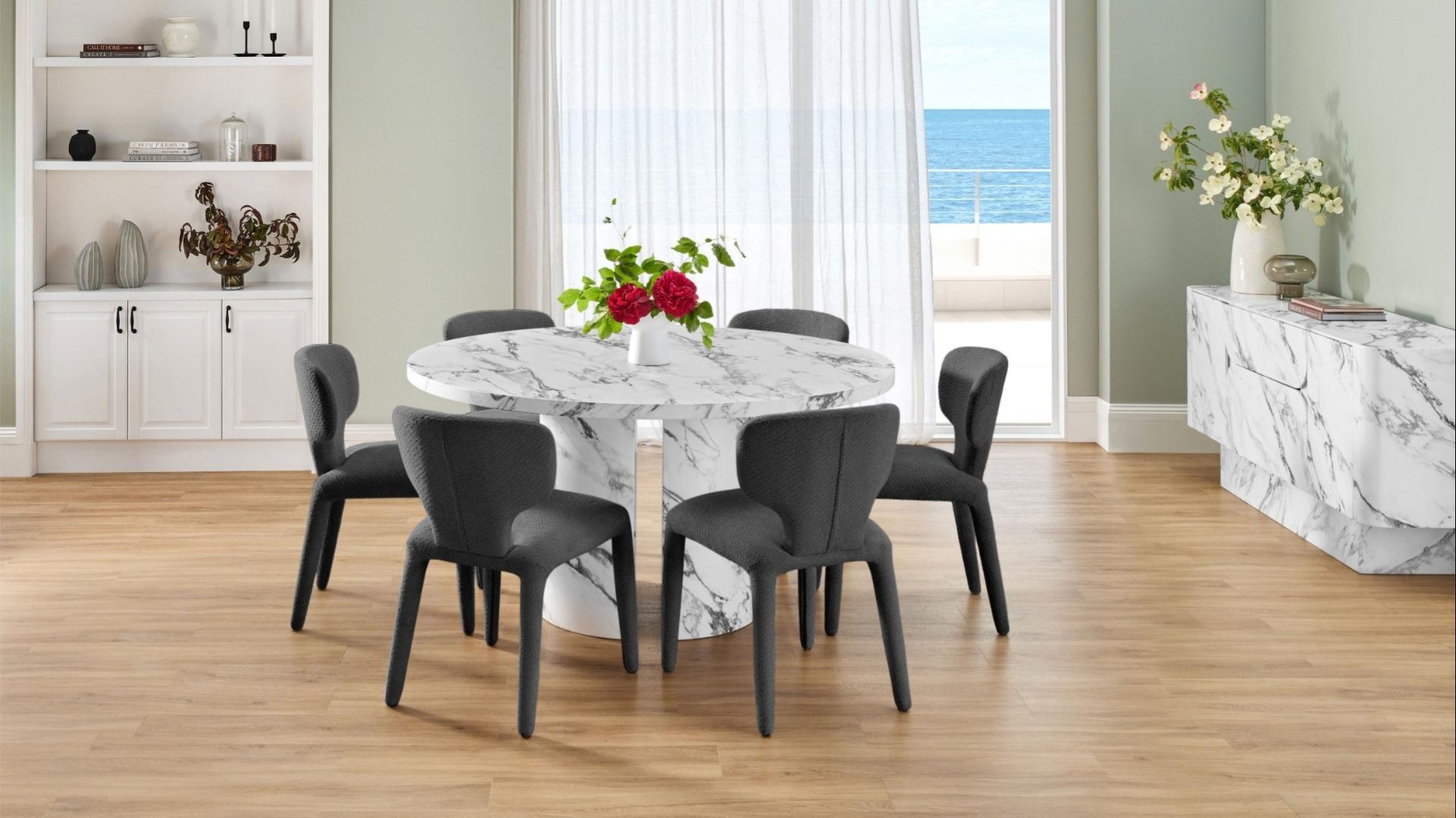 Ariel 7-Piece Round Dining Table Set