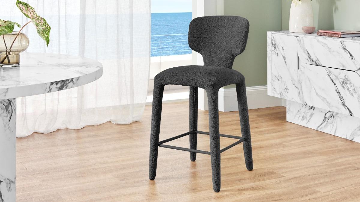 Ariel Fabric Bar Stool - Storm