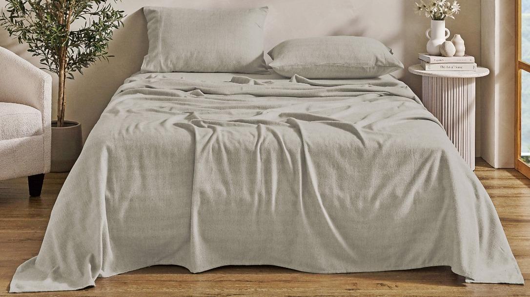 L'Avenue Lifestyle Fraser Flannelette Moonlight Sheet Set - Super King