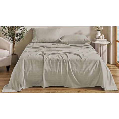 L'Avenue Lifestyle Fraser Flannelette Moonlight Sheet Set - Super King