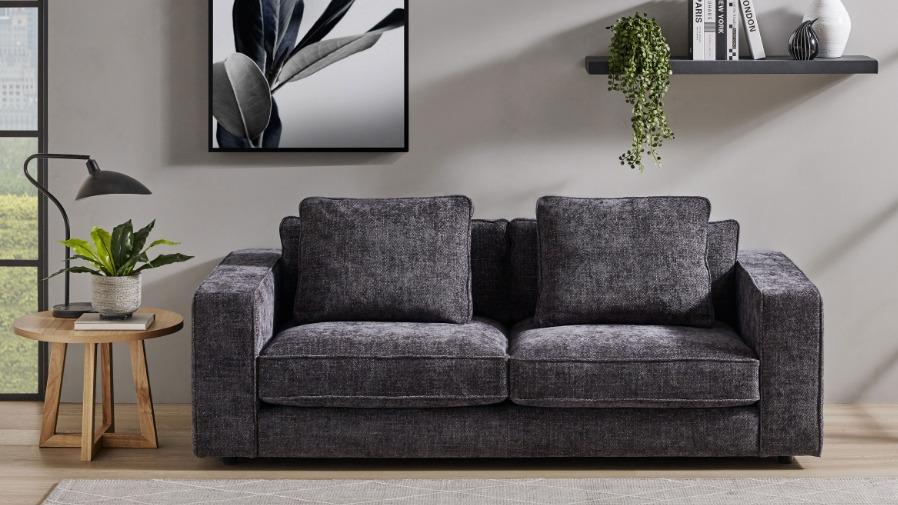 Talitha 2.5-Seater Fabric Sofa – Caviar
