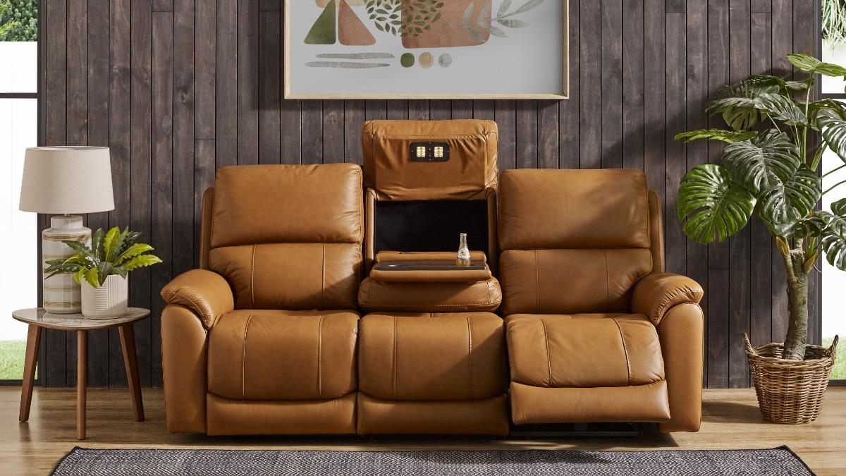 Spencer Leather Powered Recliner Sofa