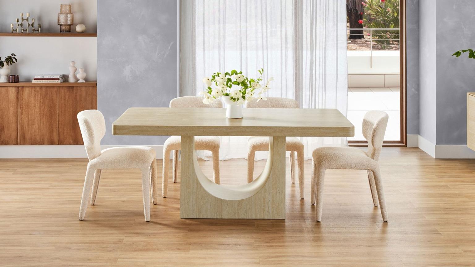 Ariel 180cm Rectangular Dining Table - Sand