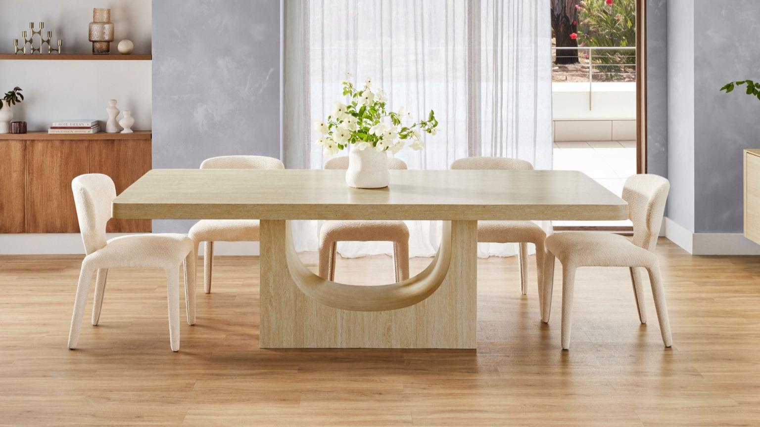 Ariel 240cm Rectangular Dining Table - Sand