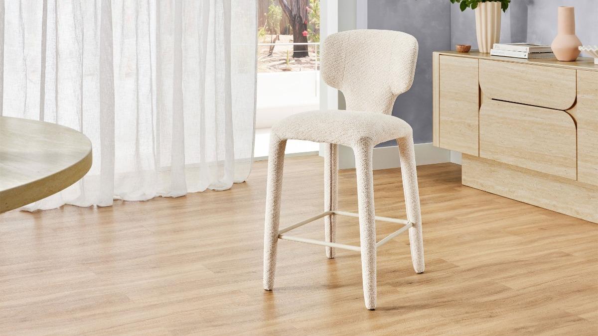 Ariel Fabric Bar Stool - Sand